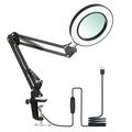 Tomshine Flexible Clamp-on Table Lamp with 8x Magnifier Swing Arm Dimmable LEDs Desk Light 3 Color Modes & 10 Brightness Levels Reading Working Studying Light