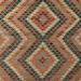 Ahgly Company Indoor Square Abstract Orange Brown Abstract Area Rugs 6 Square