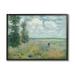 Stupell Industries Lone Person Floral Blossom Meadow Quaint Scene Painting Black Framed Art Print Wall Art Design by Lettered and Lined