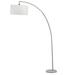 Floor Lamp with Curved Metal Frame and Drum Shade Silver