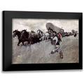 Pyle Howard 18x13 Black Modern Framed Museum Art Print Titled - The Connecticut Settlers Entering The Western Reserve