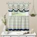 Achim Tattersall Window Curtain Tier Pair and Valance Set - 58 x 24 - Navy