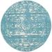 Unique Loom Zal Lennon Rug Light Blue/Ivory 3 Round Abstract Modern Perfect For Dining Room Entryway Bed Room Kids Room