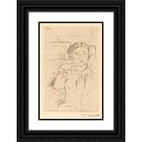 Lovis Corinth 17x24 Black Ornate Framed Double Matted Museum Art Print Titled: Wife of the Artist (Wife of the Artist) (1909)