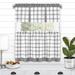 PowerSellerUSA Semi-Sheer Two-Tone Modern Kitchen Curtain with Classic Plaid Gingham Pattern with Solid Rod Pocket Top 24 Tier Valance Set