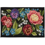 "Liora Manne Esencia Secret Garden Indoor/Outdoor Mat Black 1'7"" x 2'5"" - Trans Ocean ECN12958948"