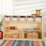 Guidecraft EdQ Essentials Shelves & 5 Bin Storage Unit Wood in Brown | 30 H x 48 W x 13 D in | Wayfair G80318