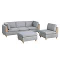 F&L Homes Studio Barisccy 5 Piece Living Room Set Polyester | 35 H x 102 W x 36 D in | Wayfair Living Room Sets FLS7S9F3G