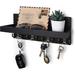 KOVOME Wooden Wall Mail Organizer w/ Key Hooks Wood/Solid Wood in Black | 4.9 H x 11.8 W x 3.9 D in | Wayfair B09XDPZH5G.6Black