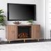 Darby Home Co Ziemba TV Stand for TVs up to 50" w/ Electric Fireplace Included Wood/Glass in Brown | 26.75 H x 54 W x 15.75 D in | Wayfair