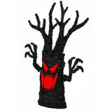 The Holiday Aisle® Pre-Lit Frightening Face Halloween Tree Lighted Display in Black | 47.64 H x 7.48 W x 32.28 D in | Wayfair