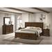 Charlton Home® Ailany Traditional Wood Panel Bed w/ Dresser, Mirror, Two Nightstands, Antique Walnut Finish Wood in Brown | Wayfair