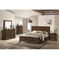 Charlton Home® Ailany Traditional Wood Panel Bed w/ Dresser, Mirror, Nightstand, Chest, Queen, Antique Walnut Finish Wood in Brown | Wayfair