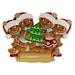 The Holiday Aisle® Gingerbread Family of 4 Hanging Figurine Ornament Ceramic/Porcelain in Brown/Green/Red | 3 H x 4 W x 1 D in | Wayfair