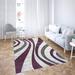 White 72 x 48 x 0.51 in Area Rug - Orren Ellis Wurst L"baiet Adeline Abstract Purple Rug Polypropylene | 72 H x 48 W x 0.51 D in | Wayfair