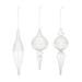 The Holiday Aisle® 3 Piece Crystal Beaded Finial Ornament Set Glass in White | 8.5 H x 3.5 W x 3.5 D in | Wayfair 0FD67D153421460190B3E3C2697CAEFF