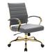 Everly Quinn Leather Solid Office Chair Upholstered in Gray | 38 H x 22.5 W x 24 D in | Wayfair 3FB2079C0C684A51BAB2E51A4AA74AD5