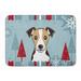 27 x 19 W in Rug - The Holiday Aisle® Donyell Winter Holiday Jack Russell Terrier Kitchen Mat, Microfiber | 27 H x 19 W in | Wayfair