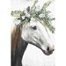 August Grove® Farmhouse Horse on Distressed Background w/ Floral Crown Wrapped Canvas Print Canvas | 12 H x 8 W x 1.25 D in | Wayfair