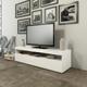 Web Furniture - Meuble tv salon 130 cm 2 compartiments 1 porte blanc brillant Burrata Smart