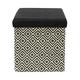 Mobilibrico - Coffre Pouf Pliable Tresse Noir