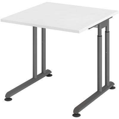 HAMMERBACHER Schreibtisch »Z-Line« 80 cm Gestell graphitfarben weiß, 80x82x80 cm Image