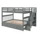 Stairway Full-Over-Full Bunk Bed with Twin size Trundle, Storage