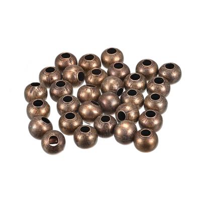 90Pcs 10mm Round Spacer Beads Jewelry Making Spacer Loose Ball Bead, Copper