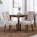 2pcs Velvet Upholstered Dining Chair with Wooden Legs Nail Head Trim