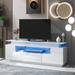 67''W Modern High Gloss TV Stand RGB LED Lights Universal TV Cabinet Console with 2 Door&1 Drawer&1 Shelf for 75 inch TV