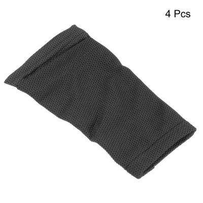 Size S Soccer Shin Guard Socks, 4 Pack Breathable Sleeves for Running, Black