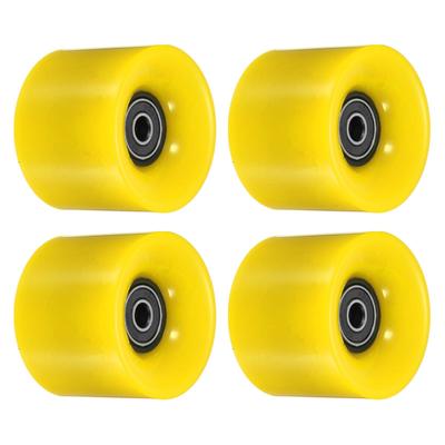 60mm Longboard Wheels with Bearings Skateboard Wheel 80A, Black Yellow 4pcs