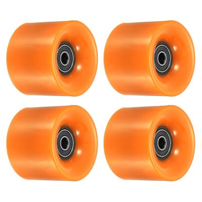 60mm Longboard Wheels with Bearings Skateboard Wheel 80A, Orange Black 4pcs