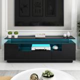 67''W Modern High Gloss TV Stand RGB LED Lights Universal TV Cabinet Console with 2 Door&1 Drawer&1 Shelf for 75 inch TV