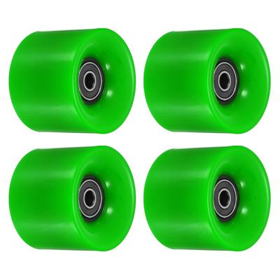 60mm Longboard Wheels with Bearings Skateboard Wheel 80A, Green Black 4pcs