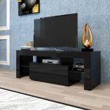 51''L Flat Screen TV Stand LED RGB TV Cabinet with 5 Shelf for 43 to 60 in