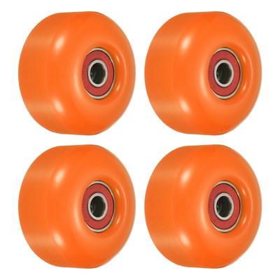 52mm Skateboard Wheel with Bearings ABEC-9 Street Wheels 95A Orange Red 4pcs