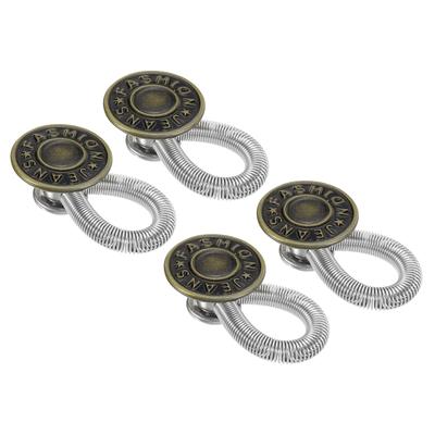 4pcs Waist Extender Buckle Jeans Button Pins Pants Waistband Expand Bronze - 17mmx10mm