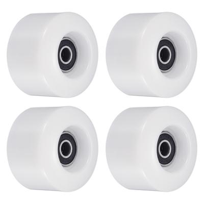 55mm Skateboard Wheel with Bearings ABEC-9 Street Wheels Cruiser 80A, White 4pcs