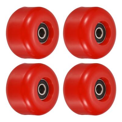 54mm Skateboard Wheel with Bearings ABEC-9 Street Wheels Cruiser 85A, Red 4pcs