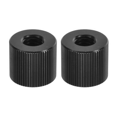 3/8" Female Convert Screw Adapter for Mic Stand Aluminum Alloy 2Pcs - Black