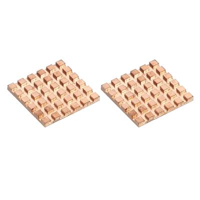 Heatsink Kit Pure Copper 22x22x2mm for IC MOS with Thermal Pads Pack of 2 - Gold Tone