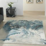 Nourison Maxell 5 3 x 7 3 Ivory/Teal Abstract Area Rug (5 x 7 )