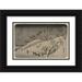 AndÅ� Hiroshige 24x17 Black Ornate Framed Double Matted Museum Art Print Titled: Evening Snow at Asuka Hill from the Series Eight Views of the Environs of Edo (C. 1837-38)