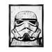 Stupell Industries Black and White Star Wars Stormtrooper Distressed Wood Etching Jet Black Framed Floating Canvas Wall Art 24x30 by Neil Shigley