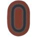Colonial Mills 6 x 9 Red and Black All Purpose Handcrafted Reversible Oval Area Throw Rug