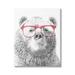 Stupell Industries Quirky Monochrome Bear Red Glasses Design 24 x 30 Design by Annalisa Latella
