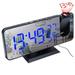Projection Alarm Clock for Bedroom 7.3 Large Mirror LED Display Ceiling Digital Alarm Clock Radio with USB Charger Ports Auto Dimmer Mode Easy Snooze Dual Loud Smart Clock for Heavy Sleepers