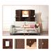 EXCITED WORK Oriental Traditional Handmade Rattan Divider Shelf Screen 4 Pieces Brown Foldable Panel Privacy Screen Wall Divider Freestanding Room Divider Decoration