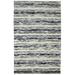 Wool Charcoal Rug 5X8 Modern Hand Woven Scandinavian Striped Room Size Carpet